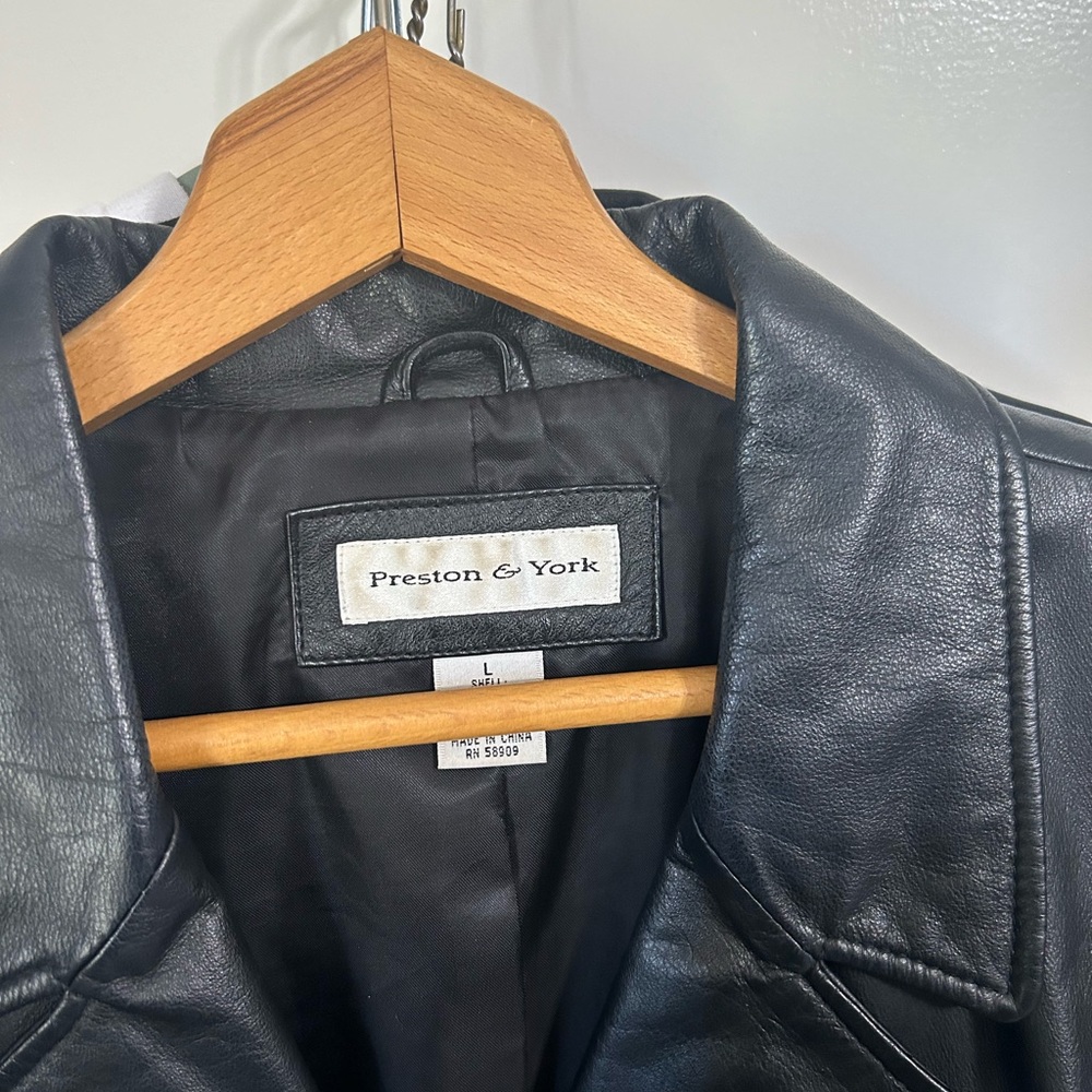 Preston & York Midnight Black Leather Coat - Picture 2 of 5